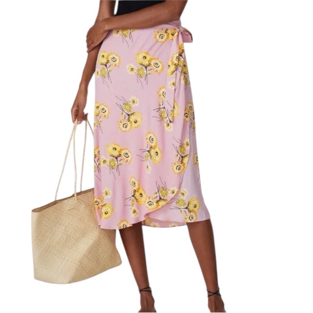 Madewell Wrap Midi Skirt in Dutch Dandelions Size 0